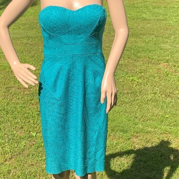 Zac PosenHost PickBest in DressesStrapless Cocktail Dress in Blue Green